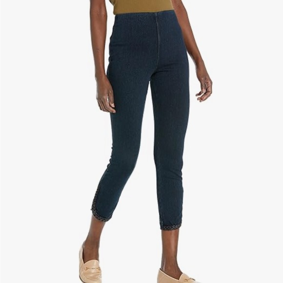 LYSSE  High-Waisted Cropped braided stretch denim leggings - Picture 1 of 9